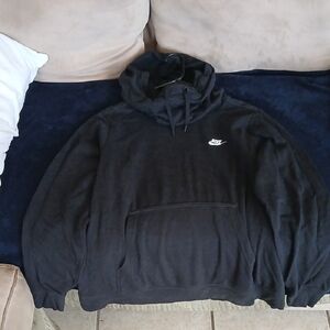 Nike Men's Charcoal Hoodie with White Emblem